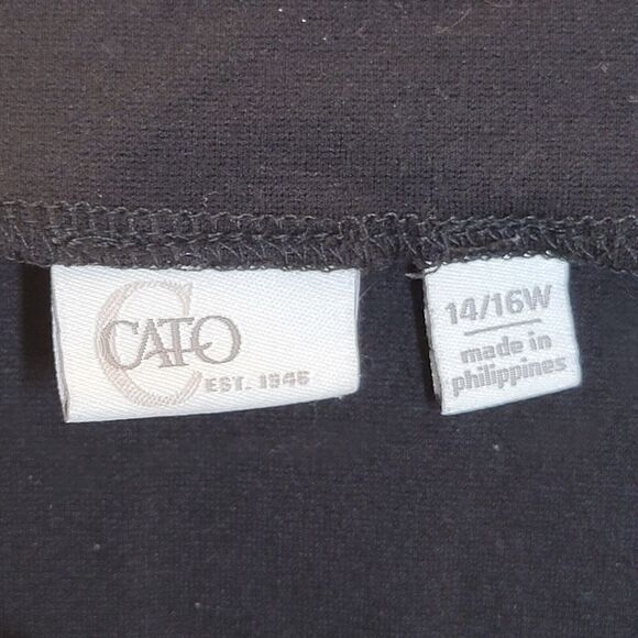 CATO Womens Size 14/16W Black Solid Slit Skirt - Picture 6 of 11